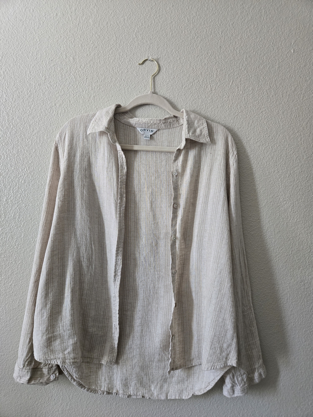 Orvis Cream Linen-Blend Button-Up Shirt
